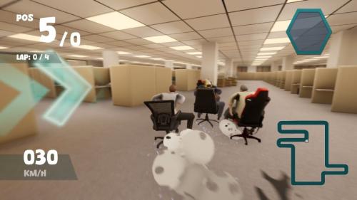 事務イスで爆速レース　「Need for Seat」がバカゲーなのに本格派
