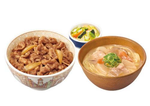 牛丼（並盛）＋とん汁みそらーめんおしんこセット