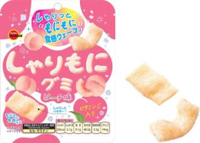 心地よい甘さの新感覚エアイングミ、ブルボン「しゃりもにグミピーチ味」新発売