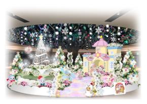 ホワイティうめだ×シルバニアファミリー、クリスマス装飾「Flower Forest」で冬の魔法を!