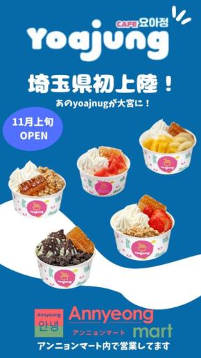 韓国発フローズンヨーグルト専門店「YOAJUNG」、埼玉の大宮マルイで初上陸！