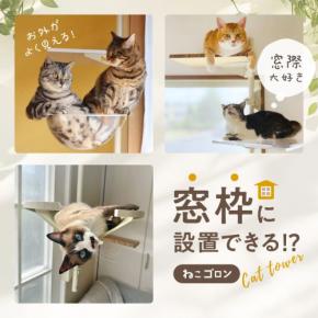 窓枠取付型キャットタワー「ねこゴロン」が特別価格で手に入る期間限定セール開催！