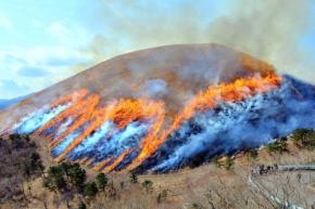 第47回大室山山焼き 伊東市が伝統的な春のイベントを開催