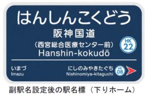 阪急電鉄・阪神国道駅に「西宮総合医療センター前」の副駅名を設定