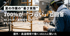 屋外作業者の100%が暑さを実感、ネッククーラーへの高い関心が明らかに