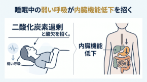 睡眠中の呼吸低下が細胞のエネルギー生産を阻害する化学的悪循環