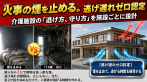 介護施設の火災初動を科学的に支援する「火事の煙を止める。逃げ遅れゼロ認定」