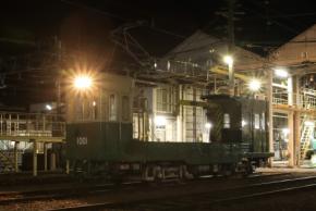 電動貨車デト1000形1001号車の夜間撮影会と記念台紙プレゼント