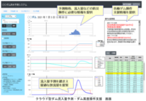 ダム管理の負担を軽減するクラウド型ダム流入量予測、ダム運用支援情報のリアルタイム配信サービスを開始