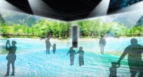 2025年大阪・関西万博の長野県出展ブースにて、プロジェクション技術で臨場感ある没入体験を実現
