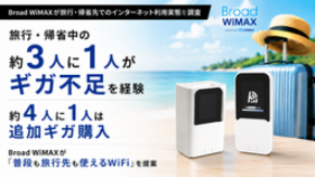 旅行・帰省中の約3人に1人がギガ不足 約4人に1人は追加ギガ購入　「普段も旅行も使えるWiFi」提案