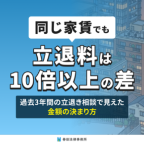 同じ家賃でも立退料は10倍以上の差 ― 過去3年間の立退き相談で見えた“金額の決まり方” ―