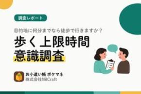【歩く上限時間調査】過半数が「15分」以下を回答─徒歩を選ぶ理由は20代が節約、50代は運動不足解消