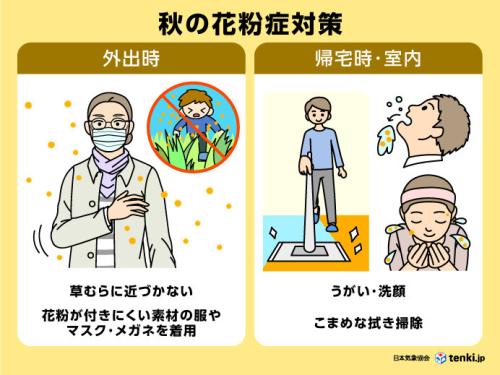 秋の花粉症対策