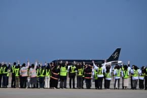 スターフライヤー、就航20周年　北九州空港でセレモニー開催