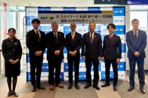 スカイマーク、東京/羽田〜札幌/千歳線就航20周年 記念セレモニー開催