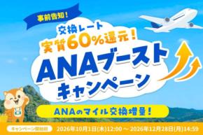 モッピー、ANAマイル交換レートが実質60％となるキャンペーン実施　12月28日まで