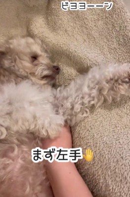 足がピーン