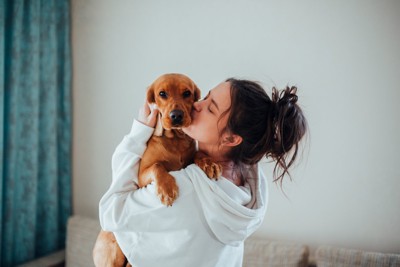 ほっぺにキス