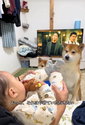 足でガード！