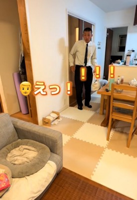 驚く男の子