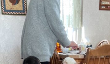 食事の準備中