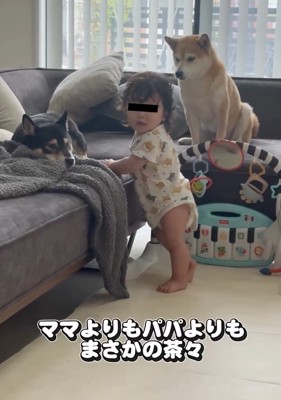 驚くママ