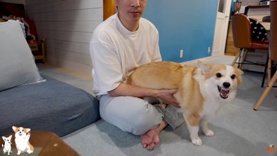 お膝から降ろそうとしても…