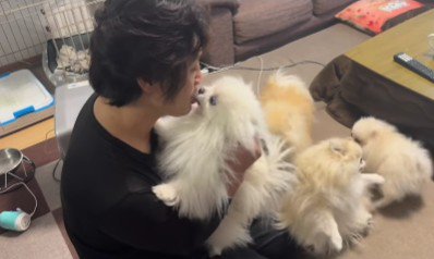 パパのお出迎えも大賑わい