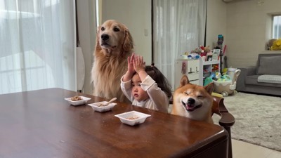お行儀がいい3兄妹♡