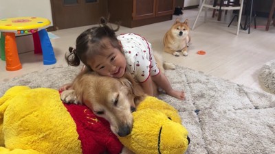 おからちゃんと遊ぶほのちゃん