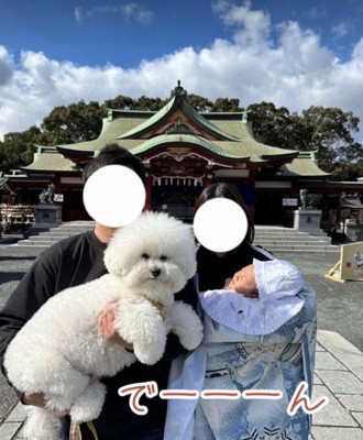 パパに抱っこされるむぎ君