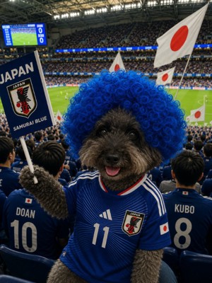 ユニフォームを着たエマちゃん