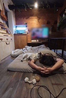 ポジションを整える大福くん
