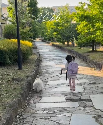 お散歩係は娘さん♡