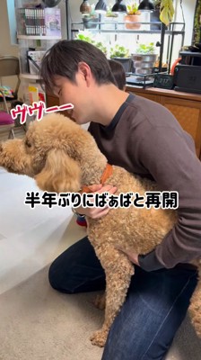 おばあちゃんに唸る犬