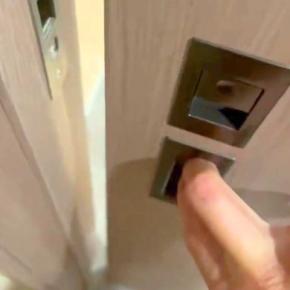 トイレから出ようとしたら、なぜか開かないドア→少し力を入れて開けると…まさかの『原因』に「デマチーヌ可愛いｗ」「悪気ない顔してるの草」