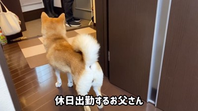 お父さんをお見送り