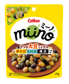 健康素材を使用！『miino3つの大豆ミックス 黄大豆えだ豆黒豆 しお味』が新発売
