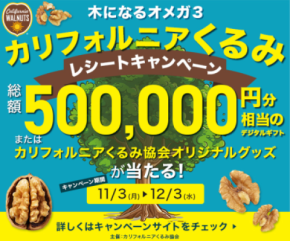 植物性オメガ3脂肪酸をおいしく摂ろう!「木になるオメガ3 カリフォルニアくるみ レシートキャンペーン」2025年12月3日(水)まで開催中