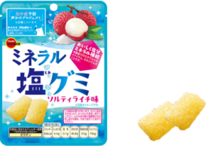 ブルボン、ミネラル補給できる夏の味わいのグミ 「ミネラル塩グミソルティライチ味」を 6月9日(火)にルート限定で新発売!