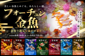 アートアクアリウム美術館 GINZA、開運パワーを持つ金魚に出会える展示イベント「フォーチュン金魚~金魚で運気を泳がせよう~」9月19日より開催!